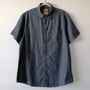 Micros Men's Blue Button Down Shirt Short Sleeve Size XL